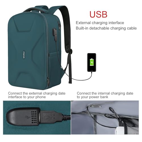 MOSISO 15.6-16 inch 35L Laptop Backpack with USB Charging Port - color: Teal Green