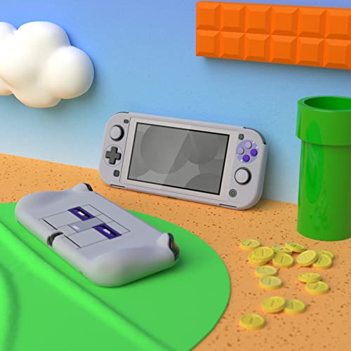 PlayVital ZealProtect Protective Case for Nintendo Switch Lite, Hard Shell Ergonomic Grip Cover for Nintendo Switch Lite w/Screen Protector & Thumb Grip Caps & Button Caps - Classics SNES Style - color: Classics SNES Style