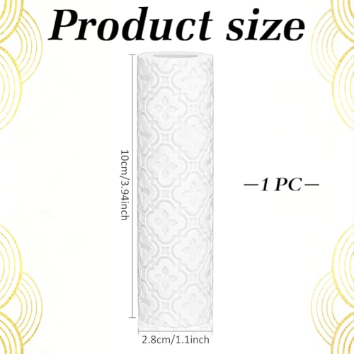 Flower Pattern Clay Texture Roller Plastic Column Pottery Tools Floral Texture Roller Stamps for Earrings Making Handmade Jewelry Crafting DIY Projects Home Accessories