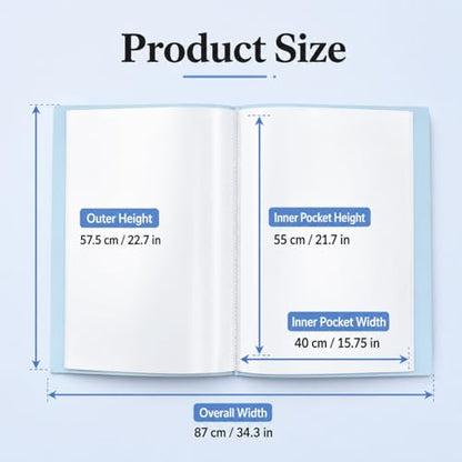 Diamond Art Portfolio Book 22"×16" (55cm×40cm), 30sleeves, A2, Clear - color: Clear