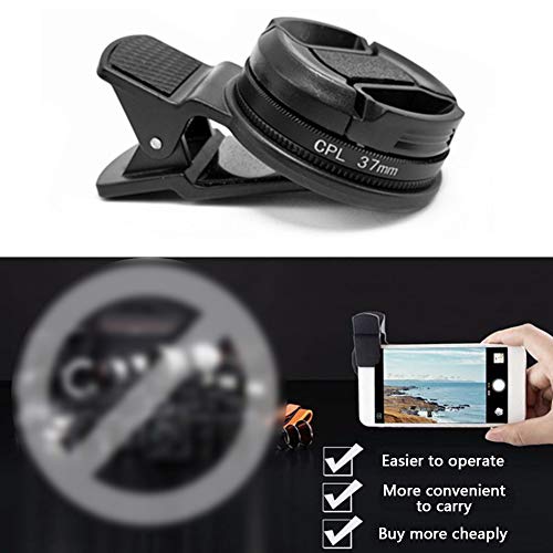 37mm CPL Phone Camera Lens, Universal Polarizer Clip-On Cellphone CPL Filter Compatible with iPhoneSamsung/Android Smartphones