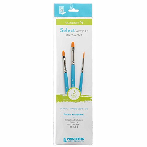Princeton Select Artiste Brush Set No. 4, Synthetic, 3 Piece, 1 Count - size: SET 4- 3 BRUSH SET