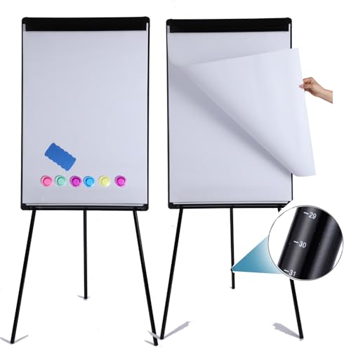 Whiteboard Easel 36" x 24", 2 Pack Magnetic Dry Erase Easel on Tripod Stand - color: Black, size: 24"W x 36"H - 2 Pack