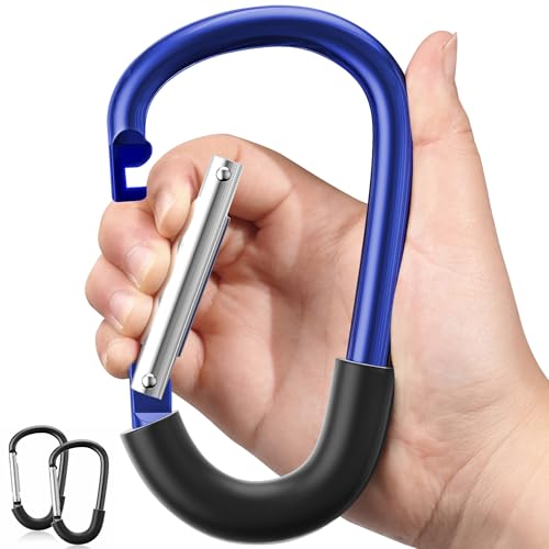 SURDOCA Stroller Hooks, 2Pcs Large Stroller Hooks for Bags, Universal Stroller Clips and Hooks, Mommy Hook for Stroller Heavy Duty, Stroller Accessories for Mom - color: Blue, size: 2pc