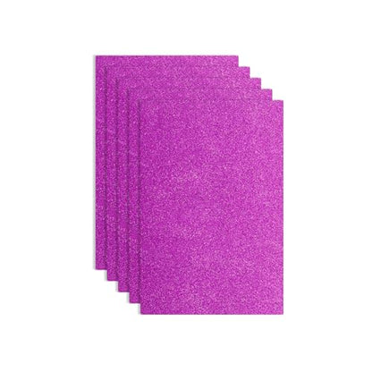 uxcell Foam Sheets 5Pcs 8x12Inch EVA Self-Adhesive Sparkle Purple Glitters - color: Purple