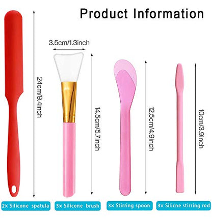 Silicone Stir Sticks Kit 16Pcs, Silicone Epoxy Brush, Silicone Stirring Tool, Mixing Spoon, Silicone Scraper DIY Crafts Tool for Resin Epoxy Liquid Paint