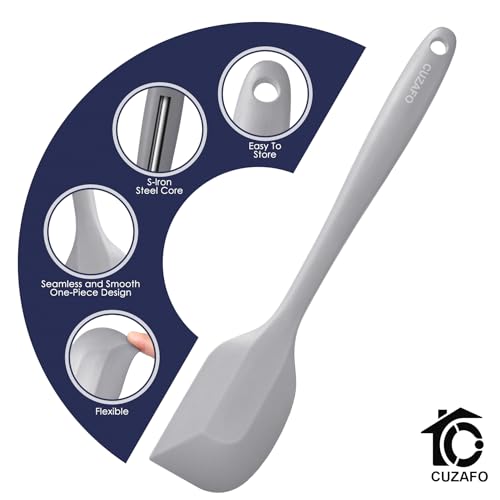 Heat Resistant 600℉ Silicone Spatula, Turner Mixing Spatulas set BPA Free Dishwasher Safe for Nonstick Cookware, Grey - color: Gray