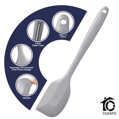 Heat Resistant 600℉ Silicone Spatula, Turner Mixing Spatulas set BPA Free Dishwasher Safe for Nonstick Cookware, Grey - color: Gray