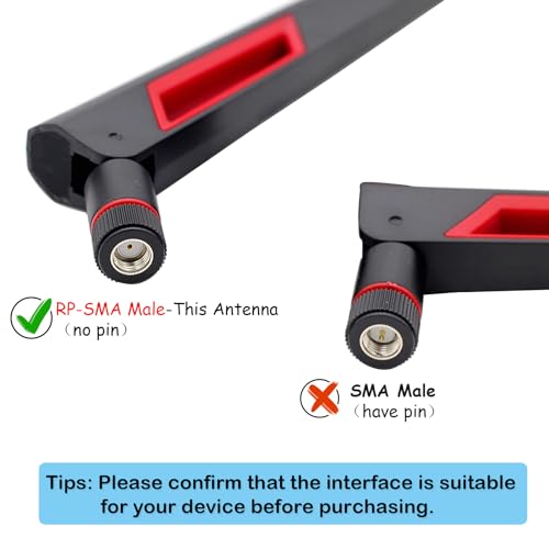 WiFi Antenna Dual Band 2.4GHz 5.8GHz 10dBi RP-SMA Male Antenna 20cm+U.FL IPX IPEX to RP-SMA Female Cable RG1.13 for WiFi Router Wireless Adapter Network Card Security Camera(Pack of 4)