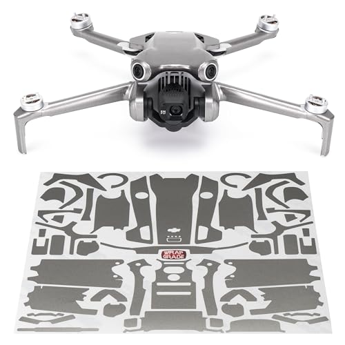 WRAPGRADE Skin Stickers Compatible with DJI Mini 4 Pro | Full Wrap (Titanium) - color: Titanium