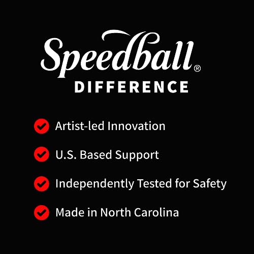 Speedball Water-Soluble Block Printing Ink Set – 4 Bold Colors With Satiny Finish - 1.25 FL OZ Tubes