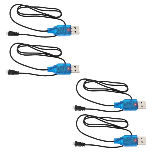 4Pcs USB to JST 1.25 LiPo Charge Cable 60cm 3.7V Compatible with Mini Drones RC Cars Planes