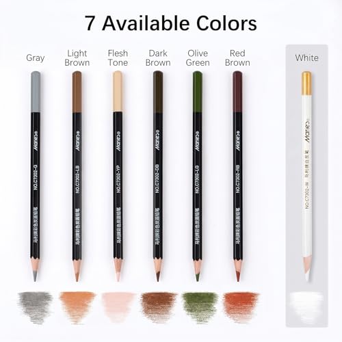 Marie's Professional Charcoal Drawing Set - Premium Artist Sketching Pencils for Portraits & Fine Art - Ideal for Professional Artists & Studio Creation(Red Brown) - style: Red Brown (10pcs)