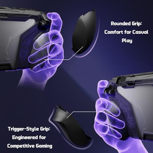 playvital for Switch 2 Beyond-Grip Protective Case, Interchangeable FPS/Omni Ergonomic Grips + Military-Grade Drop Dockable Cover + 2 Joystick Caps for Nintendo Switch 2 (Black) - color: Black