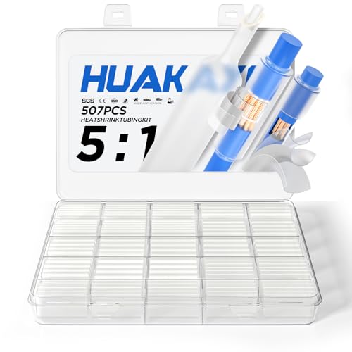 5:1 Heat Shrink Tubing Kit, Industry-Leading 5:1 Ratio Shrink Wrap Tubing Adhesive Lined, Heat Shrink Wire Connectors, Marine Grade Dual Wall, Waterproof Electrical Wire Tube Connectors - color: Clear