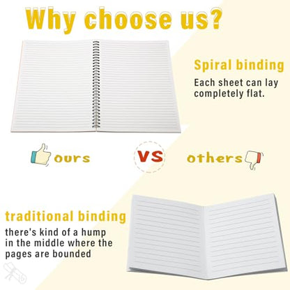 Fuutreo 6 Pack Spiral Notebook 10.5x7.45 Notebook,Playful,Bright - color: Playful