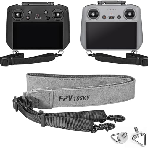 FPVtosky Lanyard for DJI RC 2 & RC & RC Pro 2, RC Neck Strap, Soft Leather Compatible with DJI Remote Controller Accessories - color: Grey