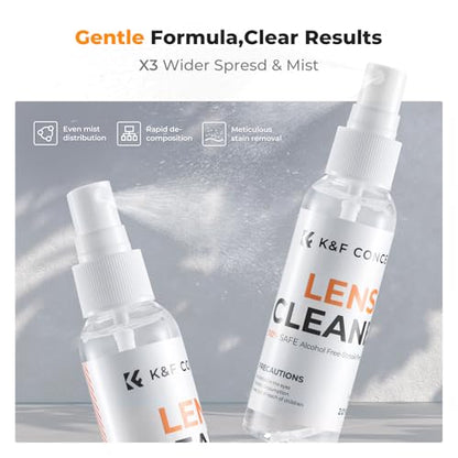 K&F CONCEPT Lens Cleaner Spray Kit,Microfiber CleaningCloth,Glasses Cleaner - size: Cleaner*1+Cloth*1