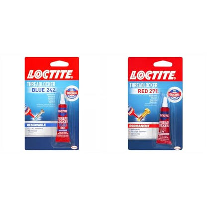 Loctite Threadlocker Blue 242 Nut/Bolt Locker & Threadlocker Red 271 Red 0.2 fl oz, 1 Tube