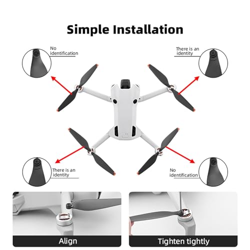 CHICHIYANG 4PCS PC Drone Propeller Replacement Parts Quick Release Propeller Blades for DJI Mini 4 Pro