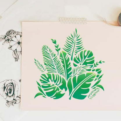 Tropical Palm Leaf DIY Painting Stencils for Wall Home Decor - style: Palm Leaves