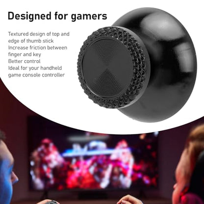 Pomya Thumbsticks for Controller, 2Pcs Metal Thumb Grip Replacement for Handheld Game Console, Aluminum Alloy Analog Thumb Sticks Accessories (Black) - color: Black