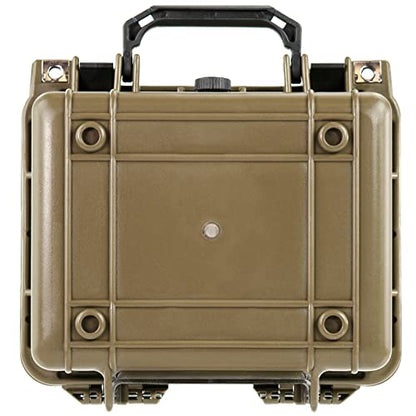 Eylar Small 10.62" Deep Gear, Equipment, Hard Camera Case with Custom Logo Plate, Waterproof with Foam TSA Standards (Tan) - color: Tan