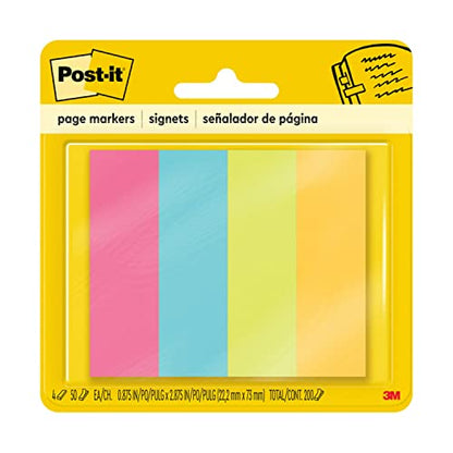 Post-It Page Markers, Assorted Brights, Model 6714AU, 36-Pack - style: 36 Pack