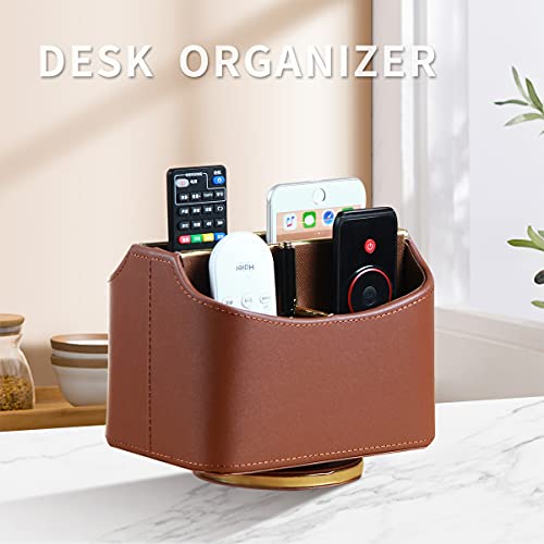360° Swivel Remote Control Holder,TV Remote Caddy for Nightstand Table,Gold - color: coffee