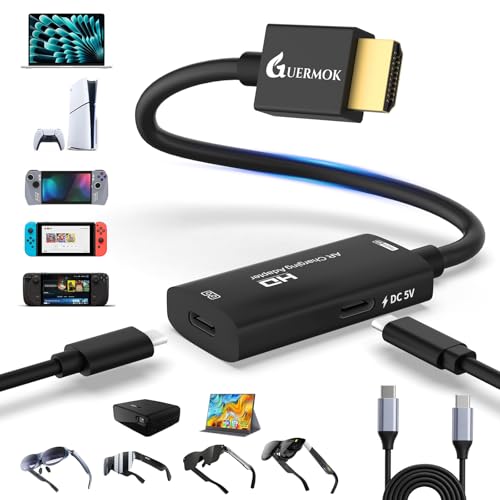 Guermok HDMI to USB C Video Display Adapter, 4.9ft AR Glasses Hub, 4K@60Hz - color: Black, size: 4.9FT