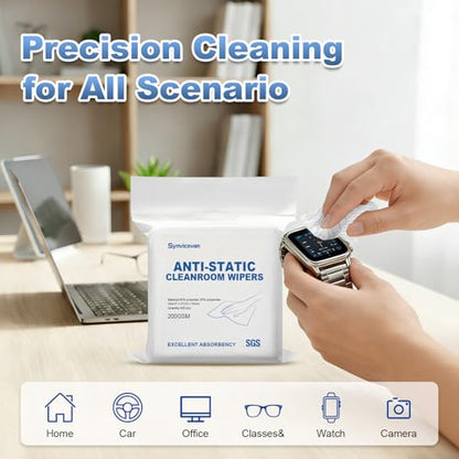 Anti-Static Microfiber cloths 4"x4"(400 Pcs,200GSM) - size: 4"x4" (Pack of 400)