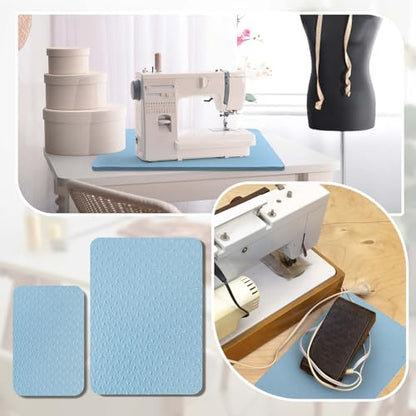 Sewing Machine Mat Pedal, 15" X 20" and 9" X 14", Light Blue - color: Light Blue, size: 15" X 20" and 9" X 14"