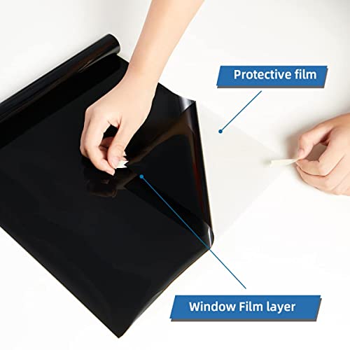 XIAWEI One Way Window Privacy Film with Tools, 27.6In×16.4Ft, Cosmic Black - color: Cosmic Black, size: 27.6 Inch x 16.4 Feet