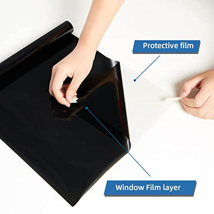 XIAWEI One Way Window Privacy Film with Tools, 27.6In×16.4Ft, Cosmic Black - color: Cosmic Black, size: 27.6 Inch x 16.4 Feet