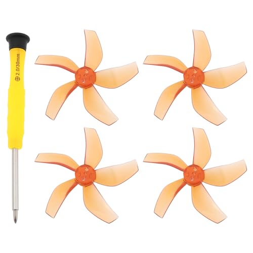 4pcs Drone 5-Blade Propellers with Screwdriver Compatible with DJI NEO, Orange - color: Orange
