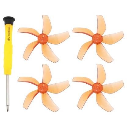 4pcs Drone 5-Blade Propellers with Screwdriver Compatible with DJI NEO, Orange - color: Orange