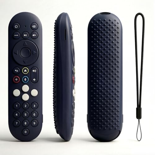 [2 Pack] Silicone Protective Case for Xumo Stream Box PR3 Voice Remote Control, Spectrum Tv Remote Case Cover with Lanyard - color: Black and Red