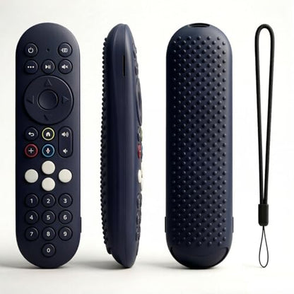 [2 Pack] Silicone Protective Case for Xumo Stream Box PR3 Voice Remote Control, Spectrum Tv Remote Case Cover with Lanyard - color: Black and Red