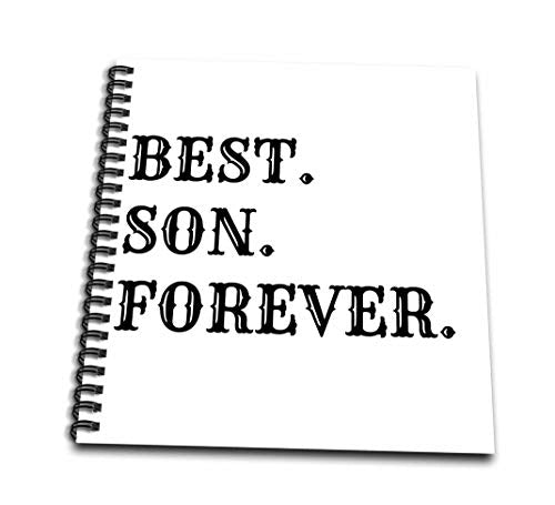 3dRose db_180082_1 Best Son Forever, Black Lettering on White Background-Drawing Book, 8 by 8-Inch