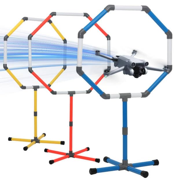 Portable Drone Obstacle Course Kit with 3 Size Hoop Gates & Storage Bag - size: 20"/23"/27"