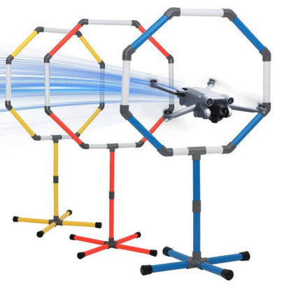 Portable Drone Obstacle Course Kit with 3 Size Hoop Gates & Storage Bag - size: 20"/23"/27"