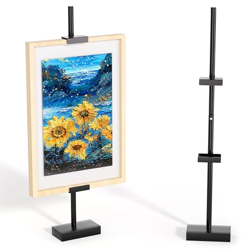 31.5"H Adjustable Tabletop Picture Frame Stand, Tabletop Easel Stand, Black - color: Black
