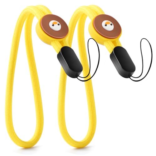 Wrist Strap Lanyard, Adjustable Phone Lanyards for Cell Phone, Camera, Flashlight, Keychain, ID Name Tag Badge - color: 2pcs-yellow