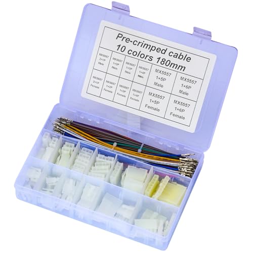 Compatible with Molex Wire-to-Board Connectors, Mini-Fit Connectors 4.2mm Pitch with 20AWG Pre-Crimped Wire, Mini-Fit Connectors 4.2mm Single Row 2P 3P 4P 5P 6P Housing (TC-MX-Single-4.2mm) - size: 4.2mm-Mini-Fit