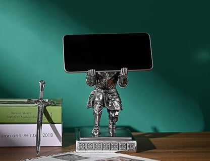 King's Guard Knight Pen Holder with a Letter Opener Desk Organizers Silver - color: Silver(plating)