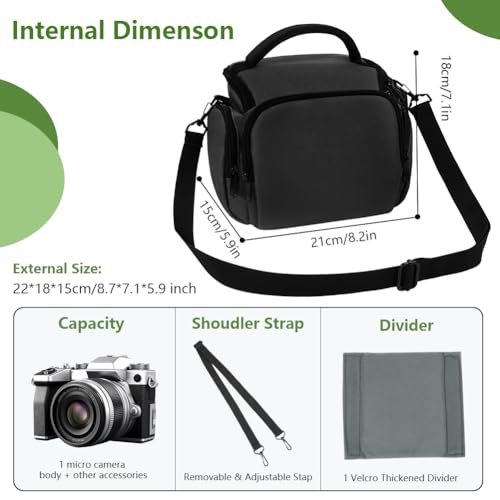Ainiv DSLR Camera Bag, Large Waterproof Anti-Shock SLR Camera Case, Black - color: Black