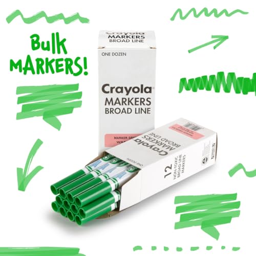 Crayola 12 Count Washable Bulk Markers, Green - color: Green