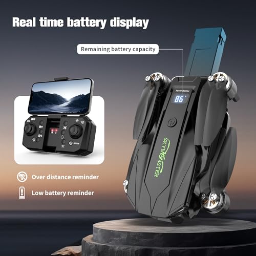 SKYMONSTER RC Drone,Drones 1080P HD Camera,3PC Batteries, FPV Foldable Drone With Brushless Motor,FPV Foldable RC Quadcopter, Real-Time Battery Display, Toys With Gift Box