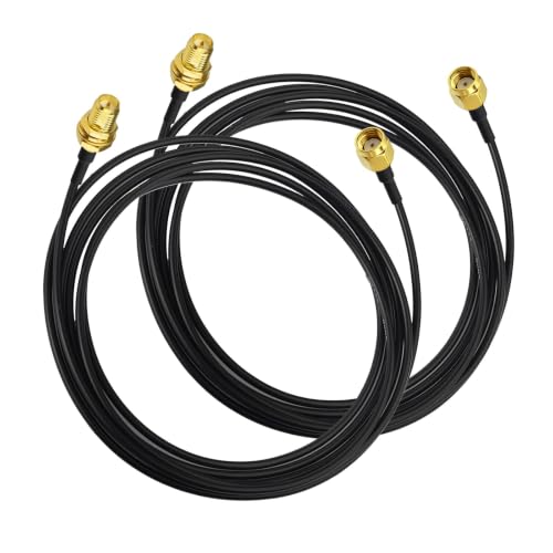 Superbat RP-SMA Extension Cable 6ft 2-Pack, Low Loss RG174 Coax Wire RP-SMA Male to Female Connector for Helium HNT Hotspot Miner, LoRaWAN Gateway, WiFi Router, FPV Drone - size: 6ft