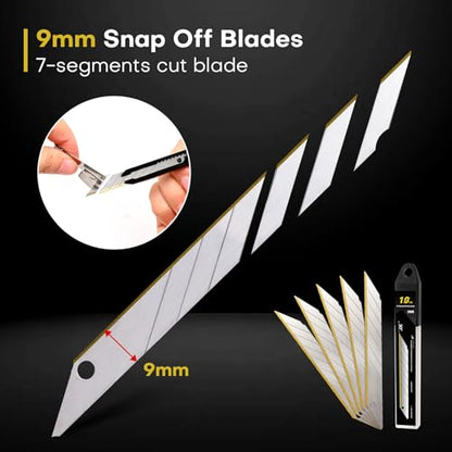 Pro Precision Detail Craft Knife - 3 Utility Knives and 30 Titanium Blades